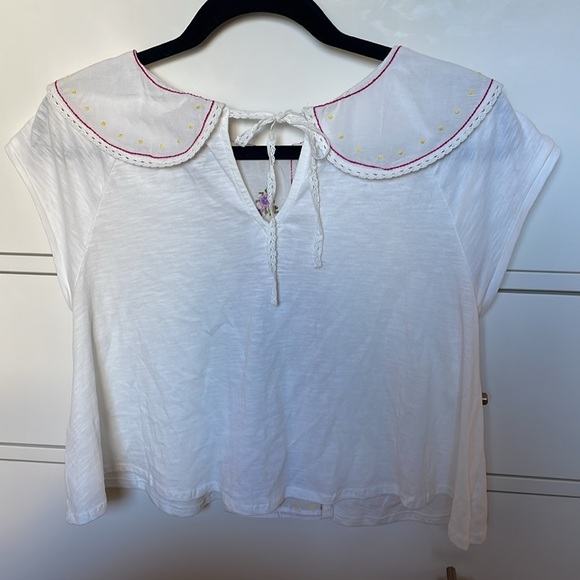 Anthropologie floral embroidered collared tee - Picture 6 of 8